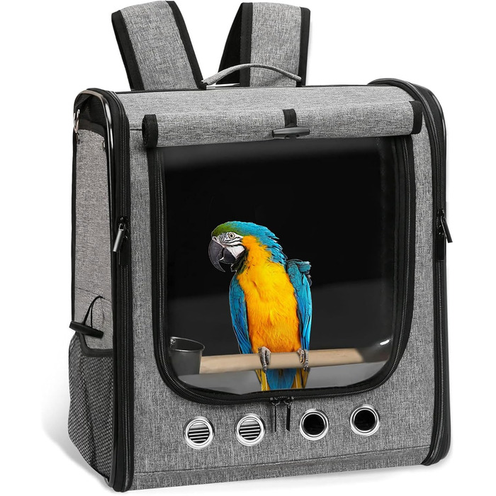 Переносна сумка-переноска для птахів GRLEAYIE: легкий рюкзак для папуги, велика, дихаюча, прозора сумка-переноска для подорожей
