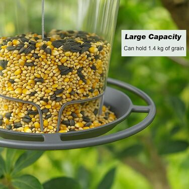 Годівниця для птахів вологостійка – годівниця для підвішування з гачком, прозора годівниця для балкона та саду, годівниця для диких птахів