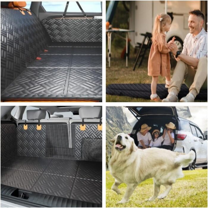 Захисний чохол на сидіння автомобіля для собак, універсальний, чорний, з отворами для ременів безпеки, для SUV/Auto/Вантажівка, ромбічний