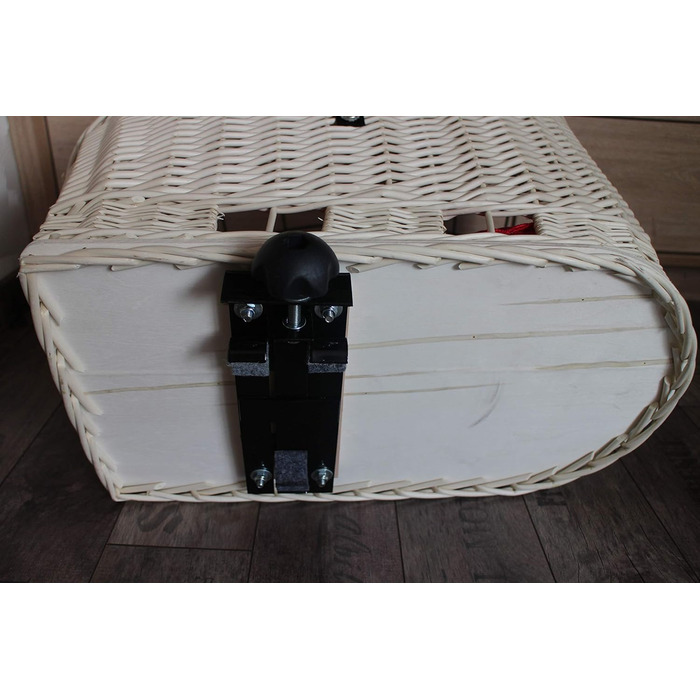 Корзина для собак на багажник Marcus Hundefahrradkorb XXL з плетіння з лози та металевим ґратом, з подушкою