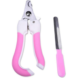 Кусачки для собак та котів, професійні, з нержавіючої сталі, з захистом від перерізання, рожеві