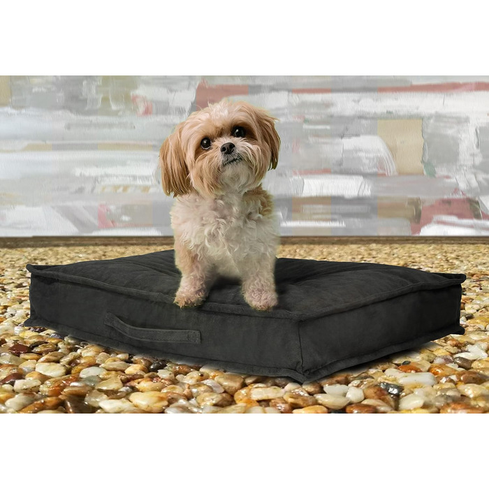 Килимок для собак Sesto Senso Premium, прямокутний, 100x70 см, Memory Foam, знімний чохол, сірий (M, Model 3 - Graphit)