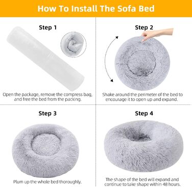 Кругле ліжко для собак та котів Nisrada, 80 см, сірого кольору, м'яке, зручне, з неслизьким дном, для цуценят та великих собак, 80x80x20 см