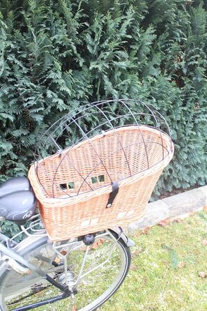 Кошик для велосипеда Marcus Hundefahrradkorb для багажника з плетеної лози з металевою сіткою, кошик для покупок