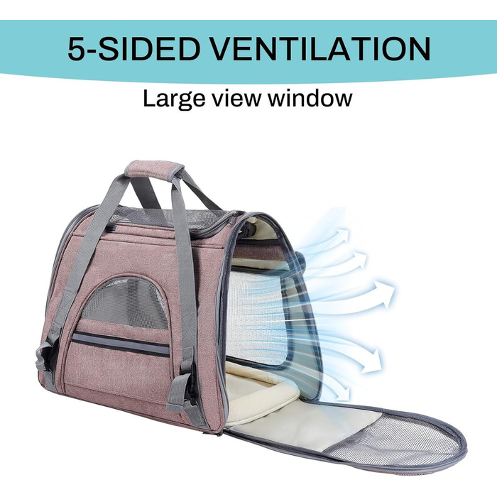 Транспортна сумка для котів та дрібних собак YooxArmor, 45x25x34 см, до 9 кг, червона