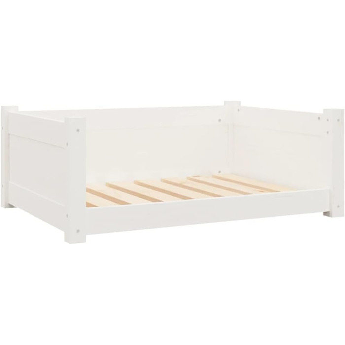 Ляжка для собак, біла, 75,5x55,5x28 см, з масиву сосни, корзина для собак, собаче ліжко, vidaXL