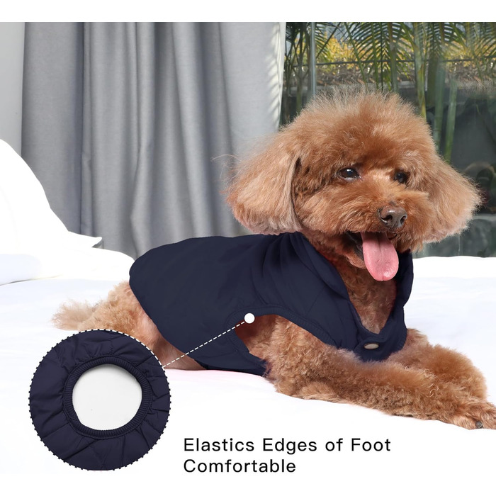 Тепла куртка для собак JoyDaog з флісовою підкладкою, 2 шари, для зими та холодної погоди, м'яка, вітронепроникна, розмір S, блакитна