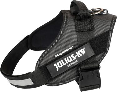 Шлея для собак IDC Powerharness, розмір 0/M, до 2 тонн, чорна/сіра