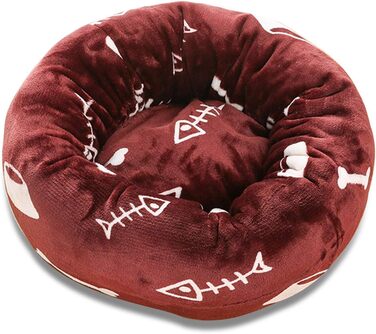 Кругле ліжко для собак Petcute: м'яке, зручне, для маленьких, середніх та великих собак, котів, миючий кошик (XS 40см, Коричневий)