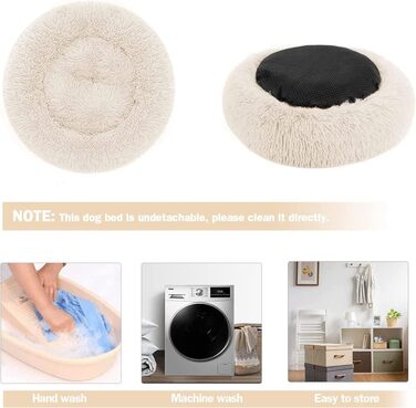 Кругле ліжко для собак та котів Chickwin, м'яке плюшеве, тепле, 80 см, сірий