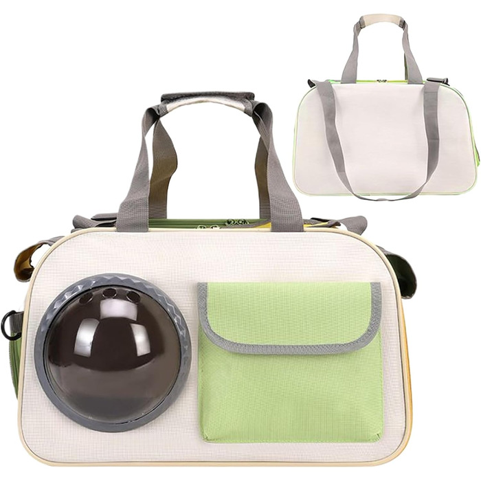 Транспортна сумка для кота Transportbox Katze - складана переноска для кошенят з віконцем, дихаюча сумка-переноска для собак, для подорожей літаком, на природі, кемпінгу, мотоциклі, в авто (зелена)