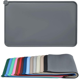 Силиконовий килимок для годування собак та котів AUDWUD, вологостійкий, антиковзний, 71x46 см, сірий