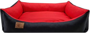 Крісло-лежанка для собак та котів Odol-Plu, 90x60 см, вологостійке, чорно-червоне