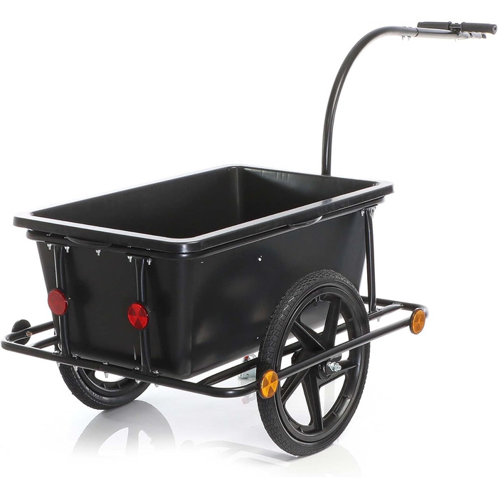 Причіп для велосипеда Wiltec, 158x69x51 см, вантажопідйомність 80 кг, об'єм 90 л, з кузовом, зчепленням та повітряними шинами