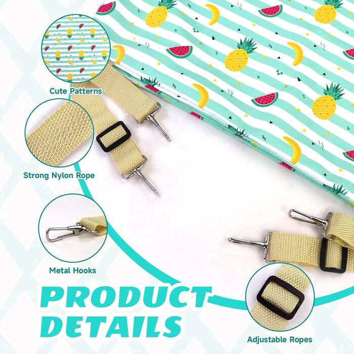 Кішка гамак для підвішування в клітці, двошарове ліжко-гамак для котів з металевими гачками, 55.9 x 45.7 см, для сну та ігор