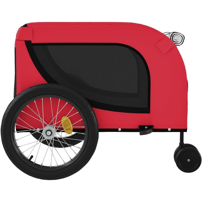 Причіп для велосипеда, переноска для собак, червоно-чорний, Oxford-тканина та метал, 94027