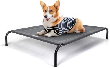 Nobleza Hundeliege Outdoor: Підвищене ліжко для собак, середній розмір, для вулиці, кемпінгу, з охолодженням, сіре, M, 105x80x20 см