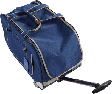 Транспортна переноска для собак, складана, велика, з колесами та телескопічною ручкою, для котів та собак до 17,5 кг (BLUE)