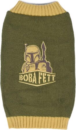 Пуловер для собак Star Wars Boba Fett, розмір M (Medium) | Пуловер для собак Boba Fett | Одяг для домашніх тварин, пуловер для собак | Подарунок для шанувальників Star Wars, подарунок Boba Fett, зелений