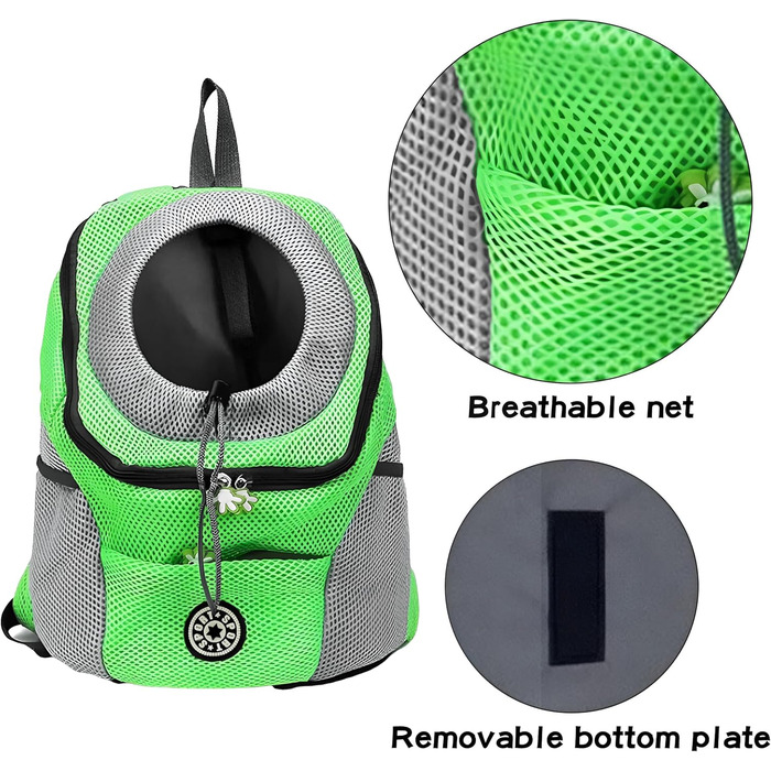 Рюкзак-переноска для собак та котів, до 10 кг, зелений, для подорожей та активного відпочинку