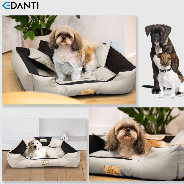 Персоналізоване ліжко-подушка для собак та котів з іменем, L-XL, 130x105 см, бежеве