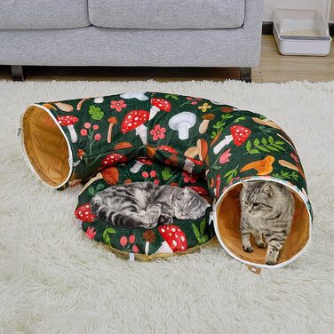 Котячий тунель-ліжко S-подібний, іграшка для котів, інтерактивний тунель-печера, великий тунель-донат для домашніх котів