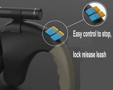 Висувна собача повідка, подвійна повідка для 2 собак, зручна ручка з піни, автоматична повідка, для великих та середніх собак, чорна