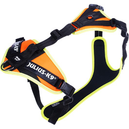 Шлейка для собак Julius-K9 Mantrailing Outdoor L-XL, неонова помаранчева з UV-кантом
