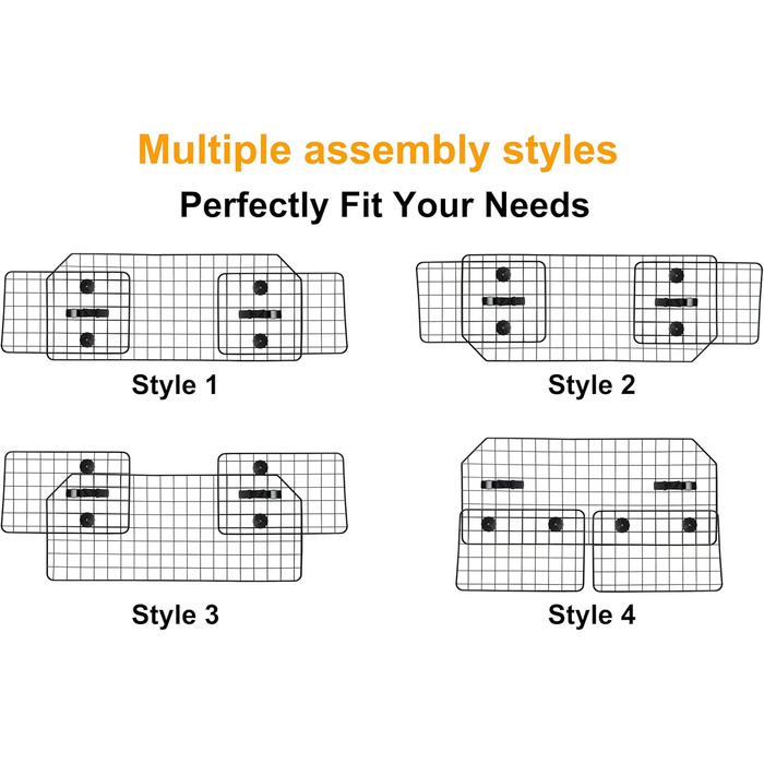 Бар'єр для собак у автомобіль NOAMOO 38-66.5 дюймів - універсальний, для SUV, мінівен, вантажівка. Безпечний огородження для тварин.