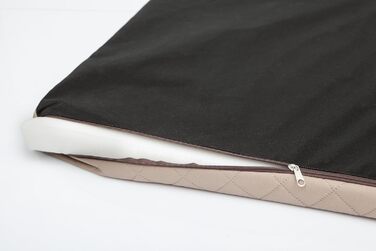 Ліжко для собак великого, середнього та малого розміру - корзина для собак, диван-ліжко з штучної шкіри, знімний та пральний чохол, Deluxe, розмір L, коричневий, 120 x 80 см