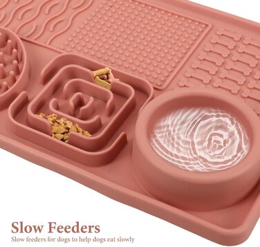 Килимок для собак - повільний годівник великого розміру з присосками, антиковзаюча поверхня, легко миється, сприяє повільному годуванню, підходить для цуценят та домашніх тварин