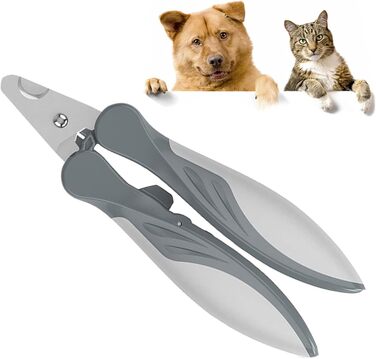 Професійна ножиця для грумінгу собак та котів: безпечна та зручна для маленьких порід, цуценят та кроликів (сірий)