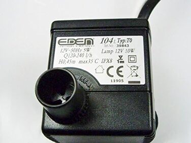 Помпа Eden 104L з підсвіткою та 3-позиційним перемикачем, висота підйому 0,45 м