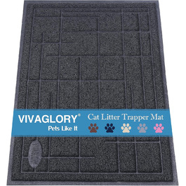 Килимок для котячого туалету VIVAGLORY, сірий, 90x60 см, миючий, для збору наповнювача