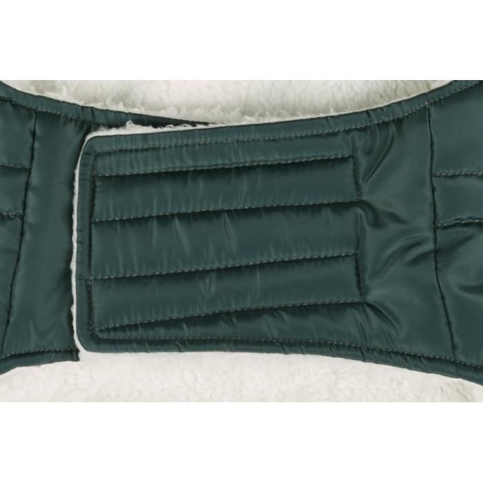 Зимовий теплий накидка для собак Flamingo Kimo – зелений, XXS (30 см), водонепроникний, флісова підкладка, капюшон, липучка, отвір для шлейки