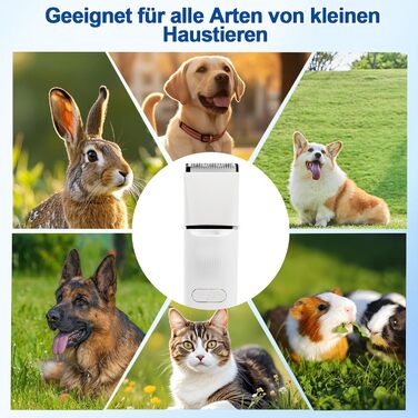 Набір для стрижки котів Dufuso Leise: 4 в 1, LED-підсвітка, професійний триммер для собак та котів, для догляду за лапами, очима, вухами, обличчям та тілом (білий)