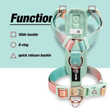 Нашийник для собак середніх порід TSPRO, не тягне, жовто-зелений градієнт, розмір 2 (40-70 см)