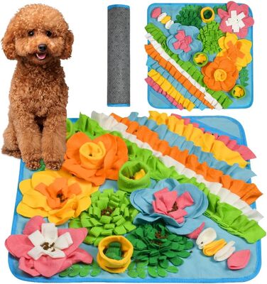 Килимок-нюхалка для собак, килимок для пошуку корму, інтерактивна іграшка для собак, килимок-нюхалка для цуценят, 50x50 см, блакитний