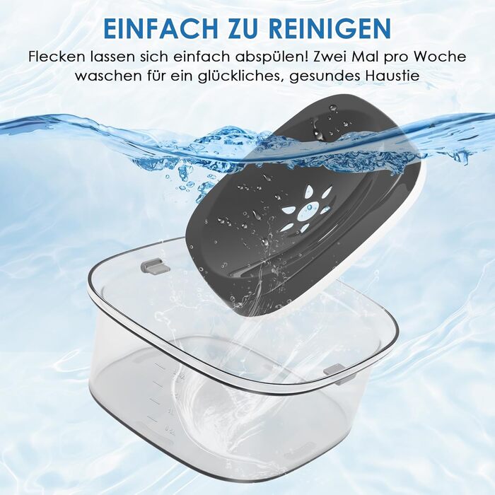 Миска для води для собак Gaethra без розливання, 2L, анти-розливання, велика миска для води для собак, миска для собак, витокозахисна, фонтанчик для собак, що багато п'ють