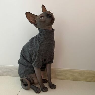 Светр для котів Sphynx, бавовняний, з рукавами, піжама-комбінезон для сфінксів, корніш-рекс, девон-рекс, петерболд, білий, розмір M