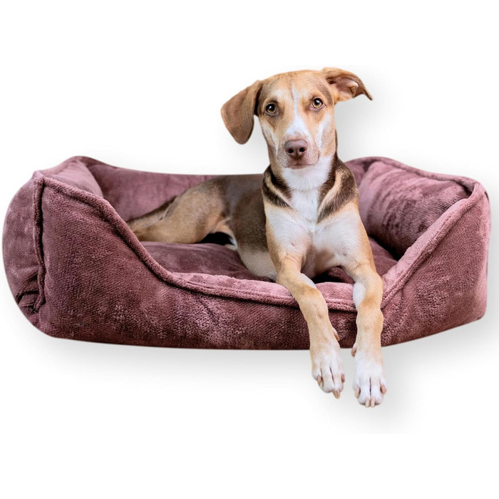 Ортопедичне ліжко для собак 4L Textil IRIS Premium-LINE, рожеве (80x60 см)