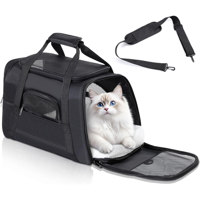 Транспортний бокс для котів Romon: переноска для тварин, переноска для котів, сумка-переноска для котів та цуценят до 6 кг, з регульованим плечовим ременем