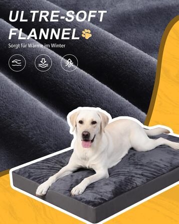 Ортопедичне ліжко для собак Favodormir, велике та середнє, 91x69x7 см, сіре, водонепроникне, для дому та вулиці