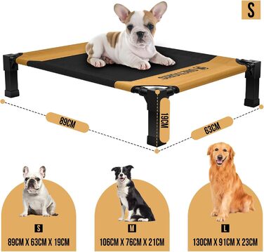 OneTigris Підвищене собаче ліжко, 130x91 см, висота 23 см, коричневе (S)