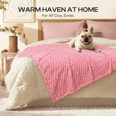 М'яка ковдра для собак та котів Luciphia, 3 шт. у наборі, фланель, 52x76 см, рожева