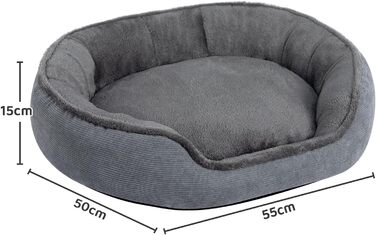 Крісло-гніздочко для котів та собак, м'яке ліжко для тварин, 55x50x15 см, темно-сірий