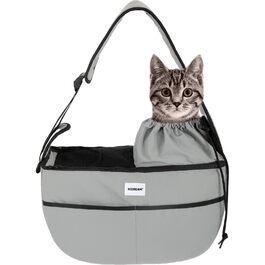 Трансформер для собак та котів Duuclume: переноска-сумка на плечі, сіра (до 6 кг)