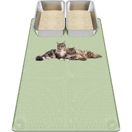 Килимок для котячого туалету Kalolary, великий, силіконовий, зелений (101 x 71 см)