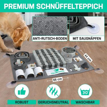 HeviiHome® килимок для собак - інтелектуальна іграшка, годівниця-слік, килимок для нюхання. Міцний, неслизький, миючий. Для всіх порід собак.