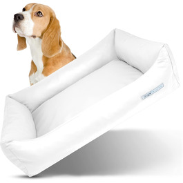 Крісло-лежанка для собак, миюче, преміум-якість, для здоров'я суглобів, міцне, кошик для собак, біле, розмір S, 80 x 60 см
